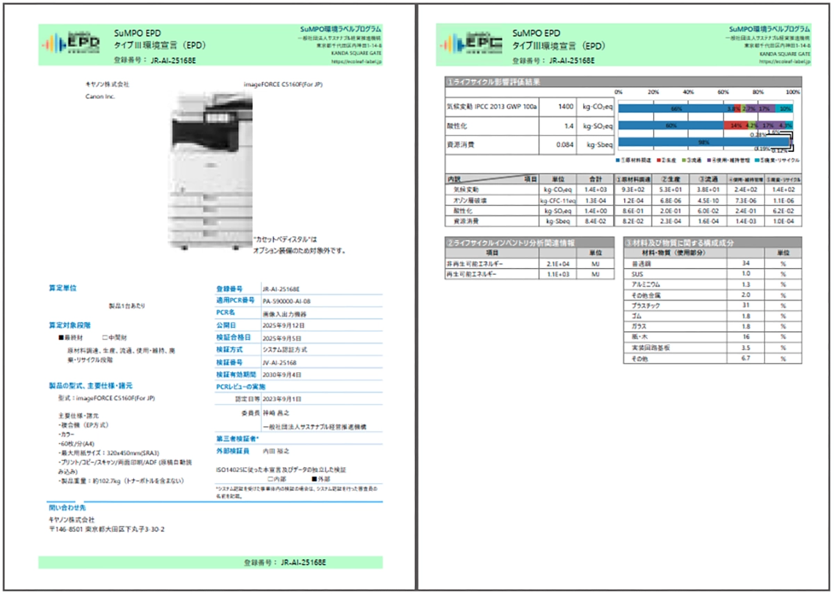 EPD for imageFORCE C5160F (for Japan)