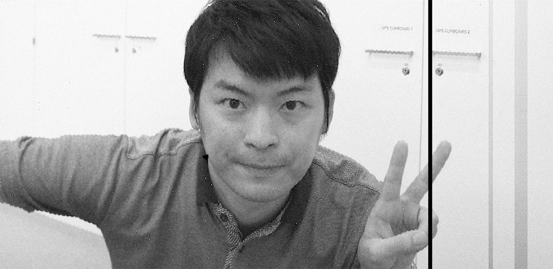 A selfie Morimoto took when he first successfully took a 500,000-pixel image