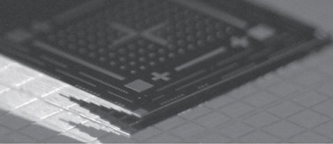 Image of stacked semiconductor chips.