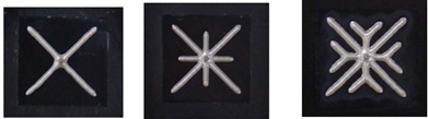 Examples of adhesive application patterns.