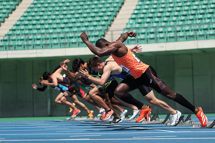 This is an image of sports photography taken with the EOS R1.