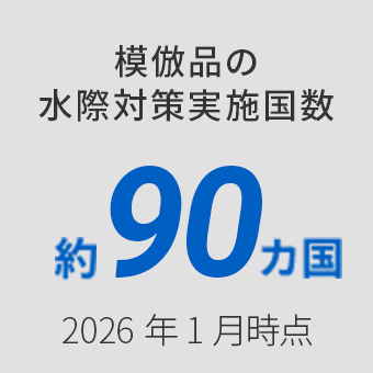 模倣品の水際対策実施国数 約90カ国 2026年1月じてん