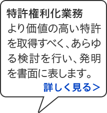 とっきょけんりかぎょうむ よりかちの高いとっきょをしゅとくすべく、あらゆるけんとうをおこない、発明をしょめんに表します。 詳しく見る