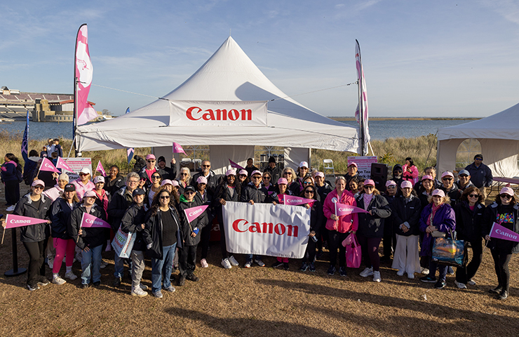 Canon U.S.A. employees taking part in a charity walk